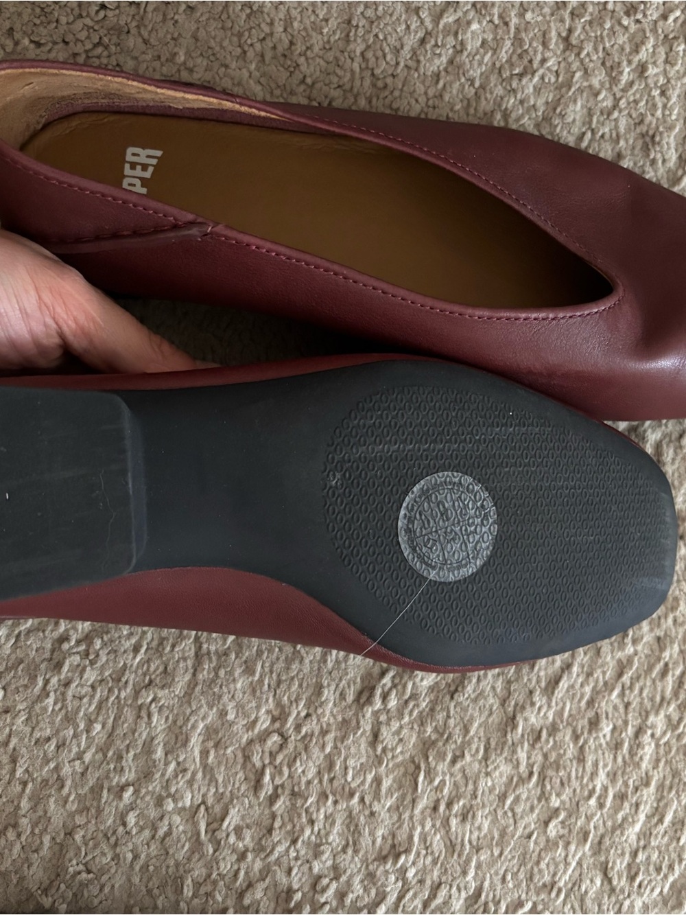 Camper Women's Ballet Flats in Wine - Picture 3 of 3